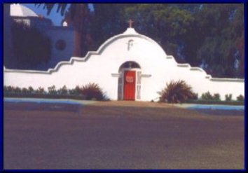 Outside the cemetery