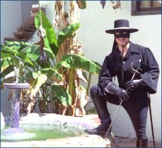 Zorro at the fountain